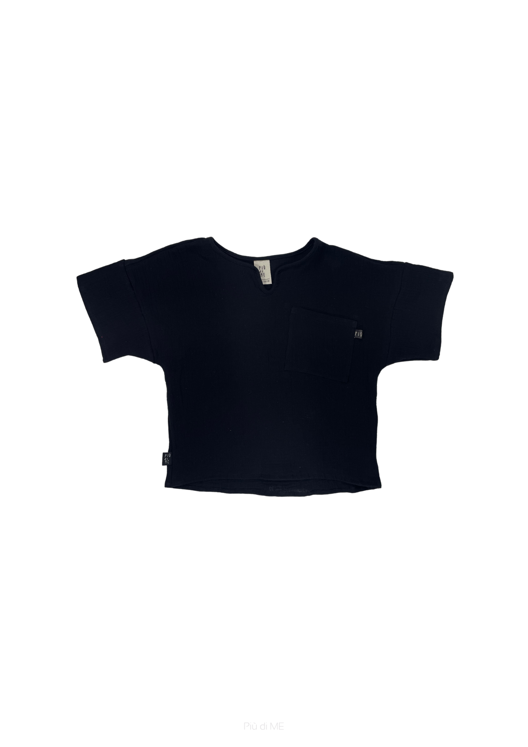 082-24 MUSLIN T-SHIRT/ BLACK -GOTS