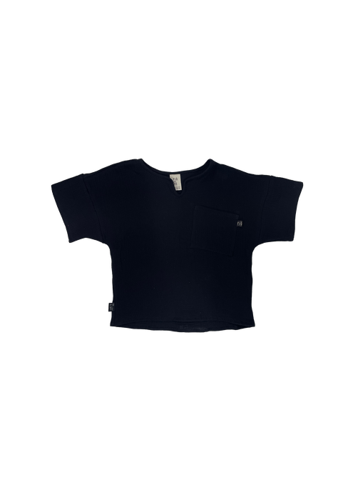 082-24 MUSLIN T-SHIRT/ BLACK -GOTS