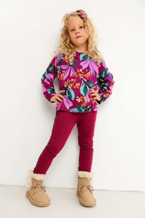 227-25 TROUSERS GIRL / SLIM BURGUND JEANS 