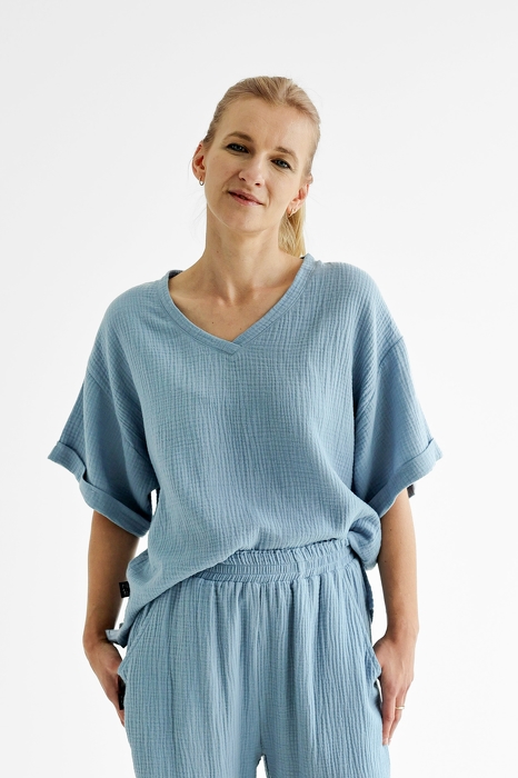 080-23 T-SHIRT MUSLIN - JEANS / GOTS