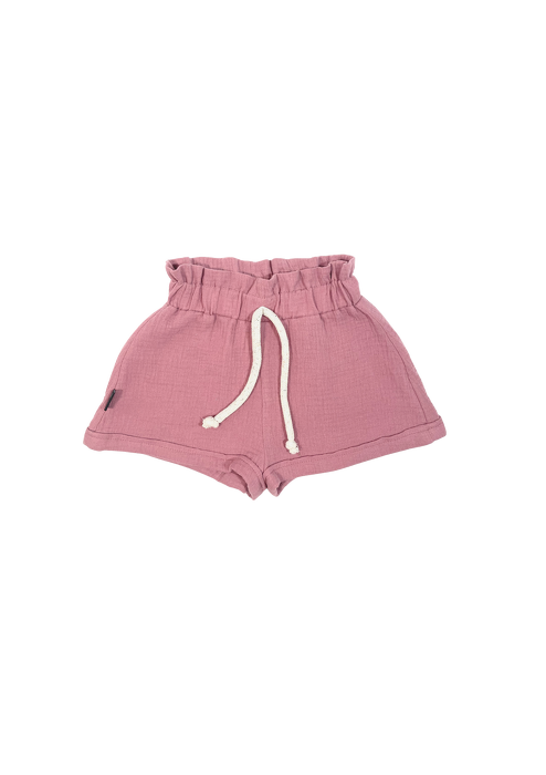023-23 MUSLIN SHORTS / DARK PINK - GOTS