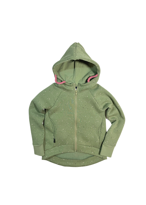222-22 HOODIE ZIP  AURORA BOREALIS  - OIL GREEN