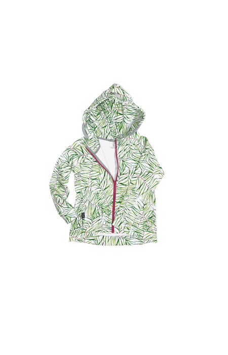 083-22 HOODIE ZIP / BAMBOO LEAVES 
