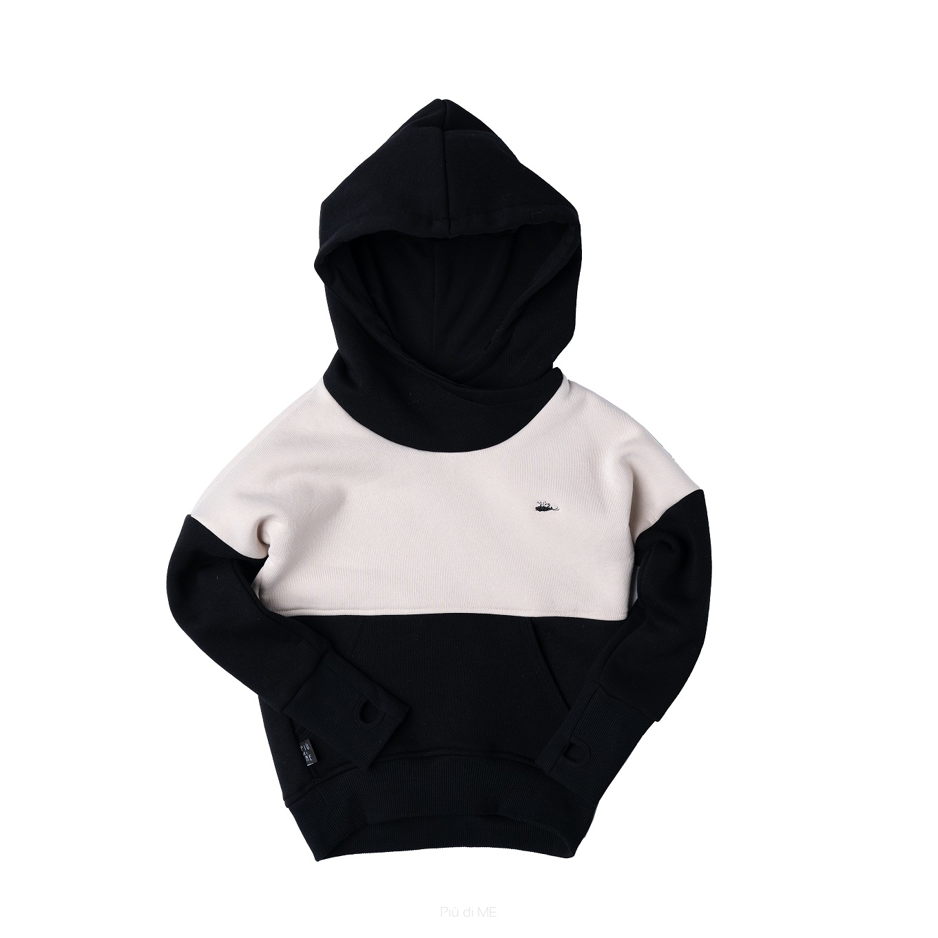 106-20 HOODIE / ecru & black 