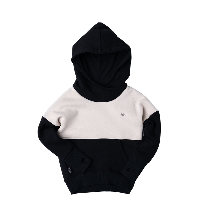 106-20 HOODIE / ecru & black 