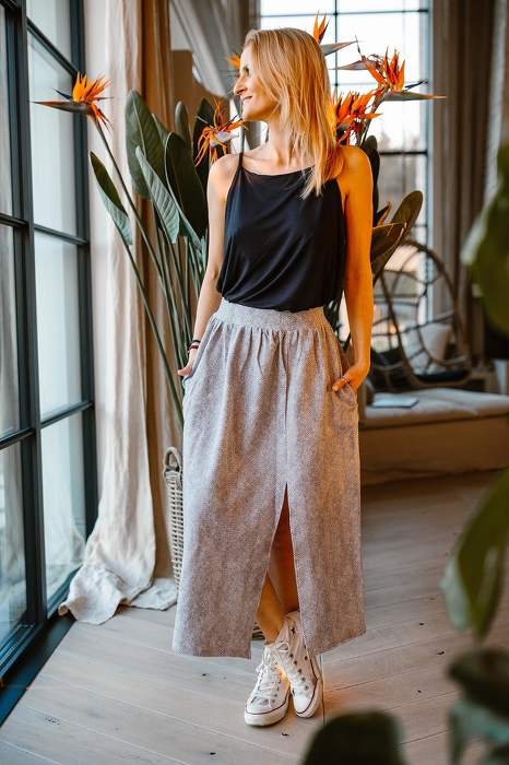 19-154 WOMAN SKIRT/ herringbone