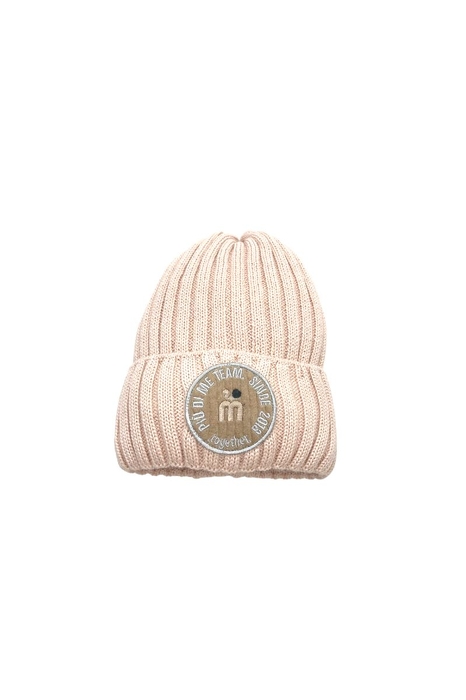 193-23 CZAPKA / BEANIE WINTER WH WOOL / POWDER PINK