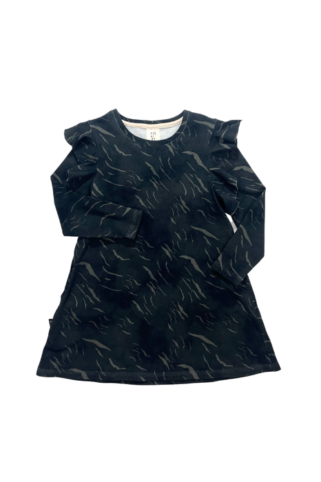 103-23 LUNA  DRESS - CONNECTION PRINT / BLACK - GOTS