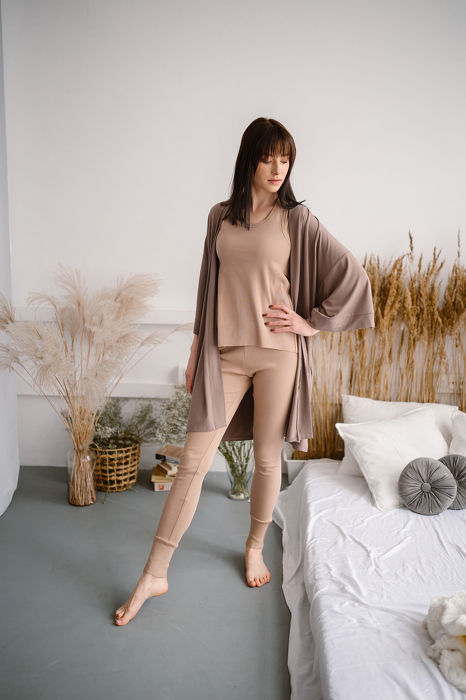0132-22  LEGGINGS WOMAN / LIGHT BEIGE 