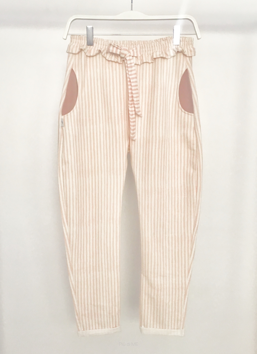 1986 /  WOMAN TROUSERS wh bow / POWDER STRIPES