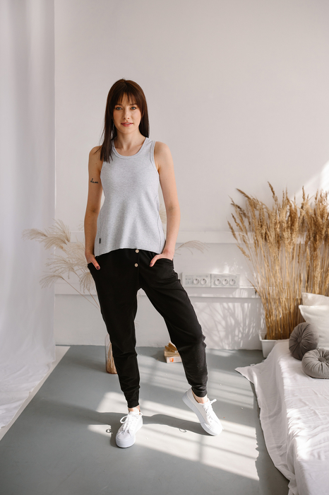 0143-22 TOP WOMAN / GRAY