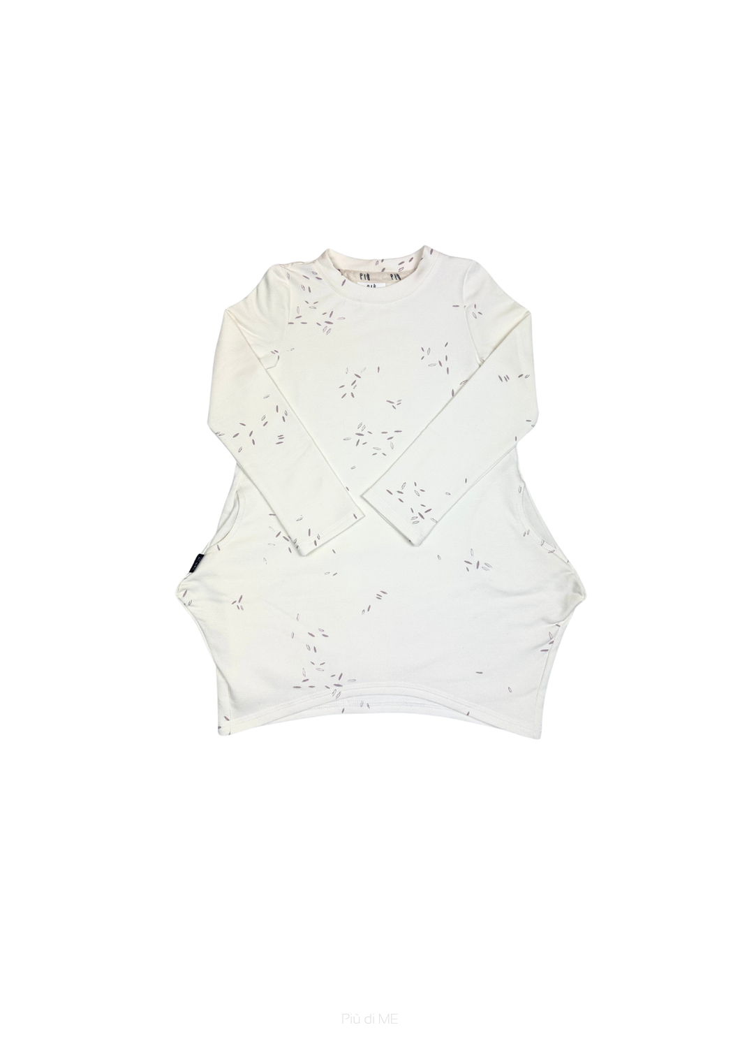 203-25  EMILY DRESS / WHITE WITH ROSE PATTERN