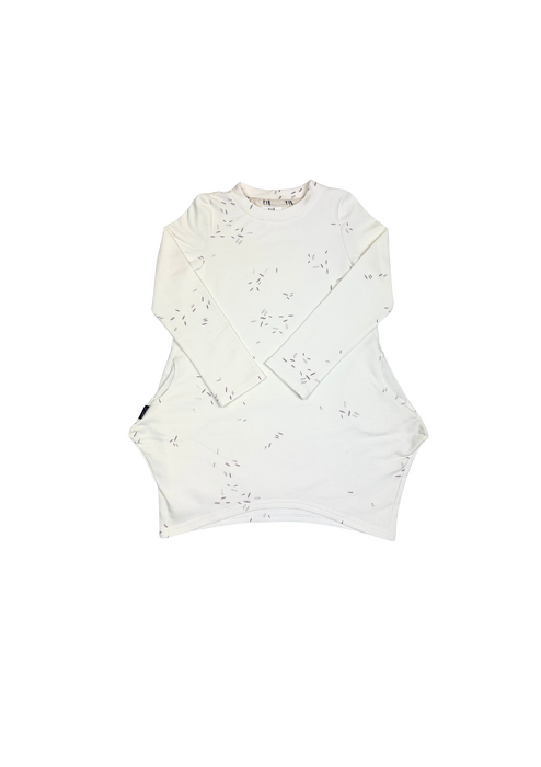 203-25  EMILY DRESS / WHITE WITH ROSE PATTERN