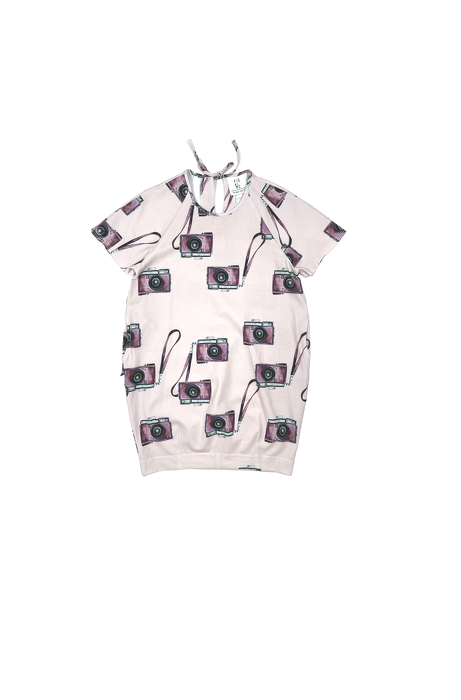 056-22 DRESS BAUBLE / PINK CAMERA PATTERN