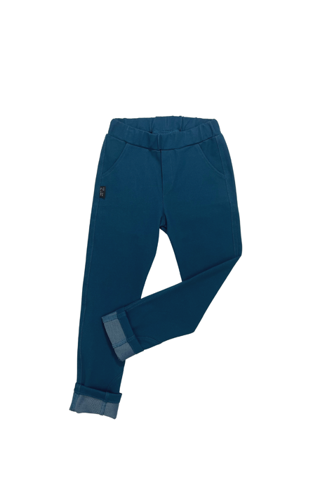 124-23 SLIM JEANS / DARK CYAN - 100% CO