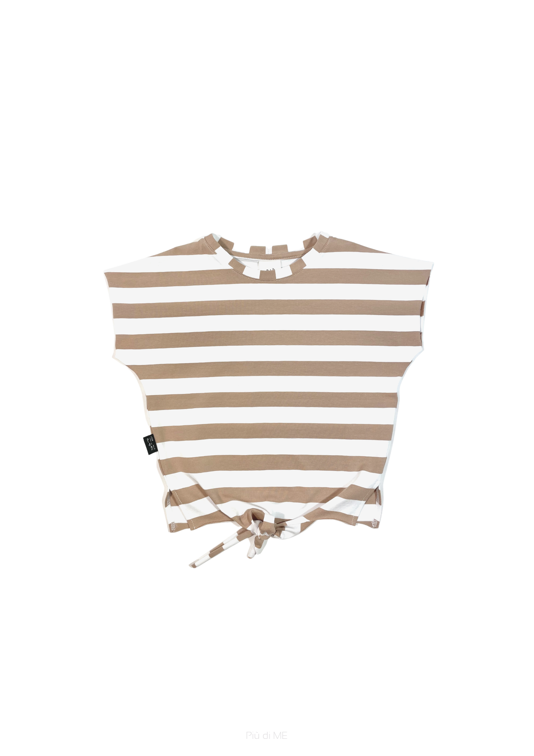 014-23 STRIPES T-SHIRT WH BOW / SAND