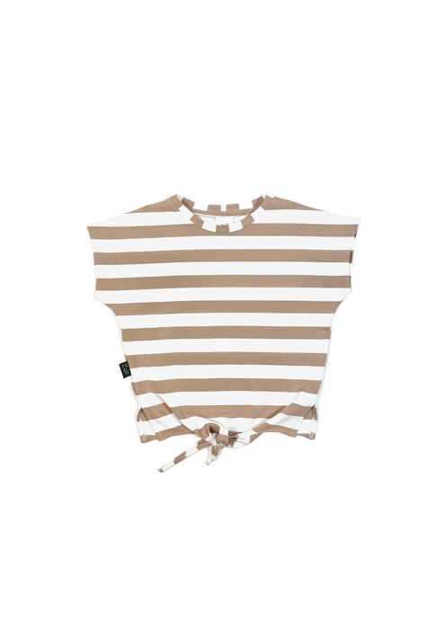 014-23 STRIPES T-SHIRT WH BOW / SAND