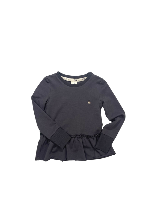 116-23 RUFFLED BLOUSE - InCommon  / GRAPHITE