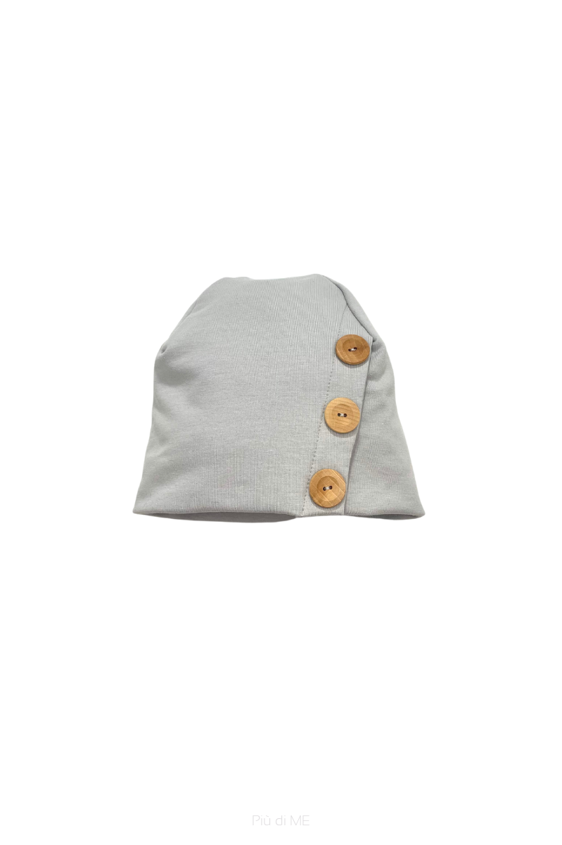 198-23 CZAPKA / BEANIE WH BUTTON / GRAY