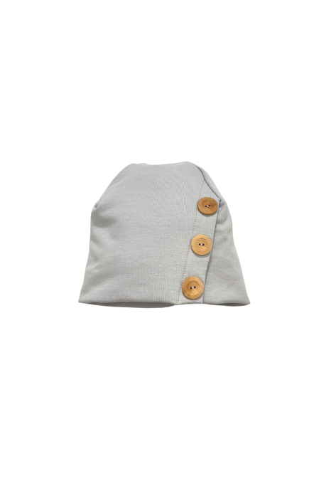 198-23 CZAPKA / BEANIE WH BUTTON / GRAY