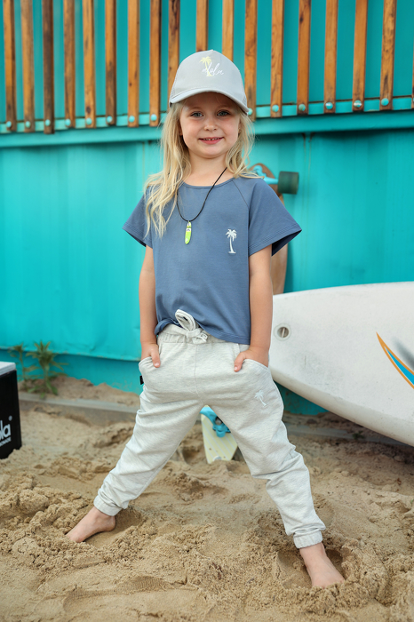 016-23 T-SHIRT NAVY / PALM - GOTS