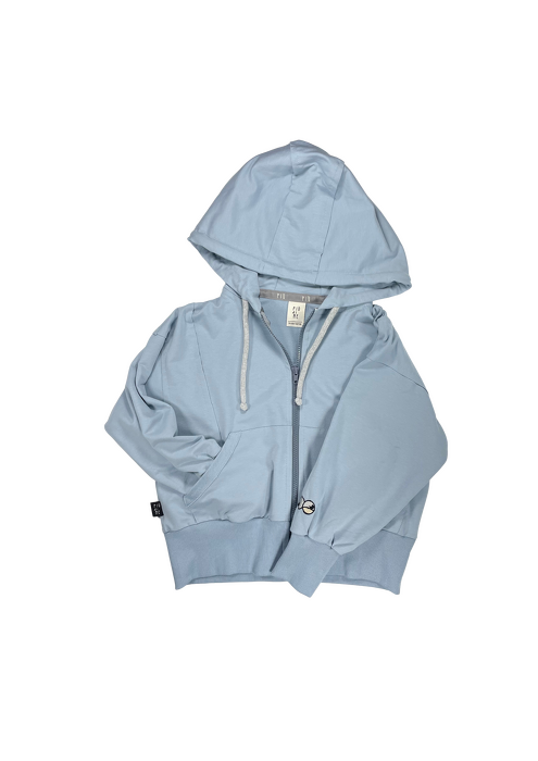 075-24 OVERSIZE HOODIE ZIP / LIGHT STEEL BLUE 