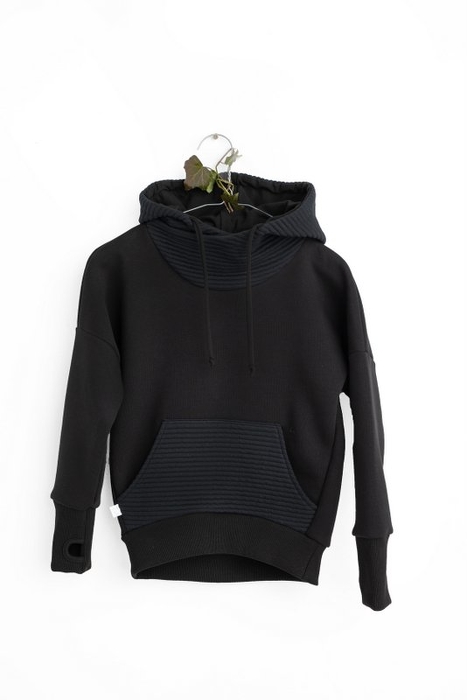 19-125 QUiLTED HOODIE /black