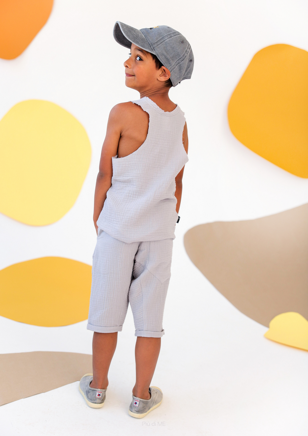 090-24 MUSLIN SHORTS / LIGHT GRAY - GOTS