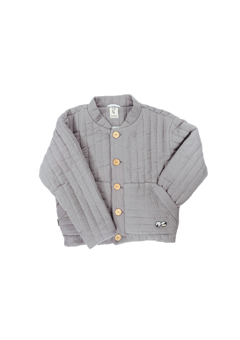 057-24 MUSLIN SPRING JACKET / GRAY - GOTS