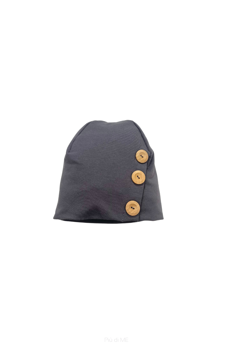 202-23 CZAPKA / BEANIE WH BUTTON / GRAPHITE 