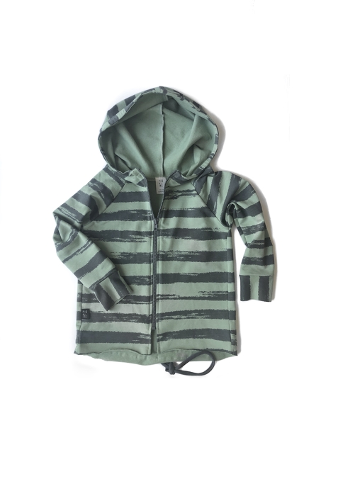 49-20 HOODIE ZIP / GREEN STRIPES