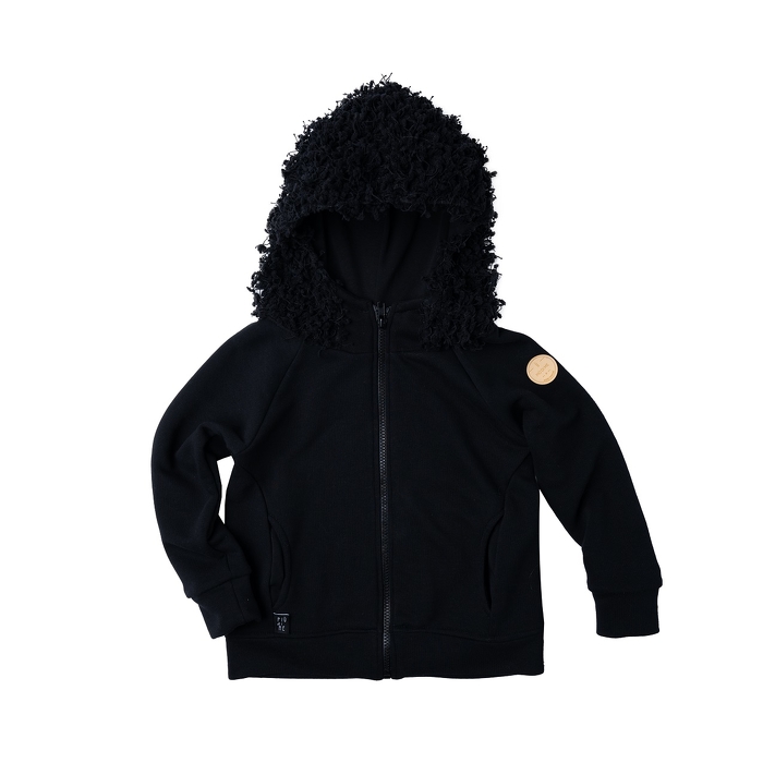 93-20 HOODIE ZIP / black fringe 