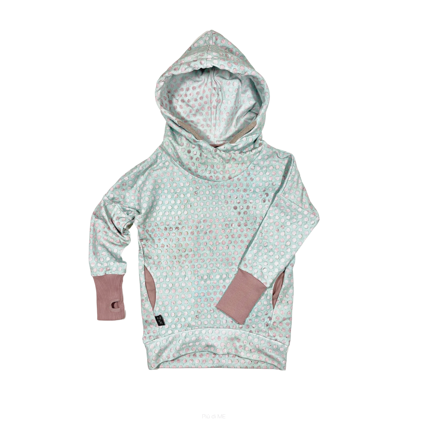 081-21 HOODIE TUNIC / winter tinware dots 
