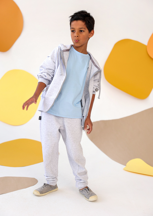 097-24 TROUSERS BOY / MELANGE GRAY
