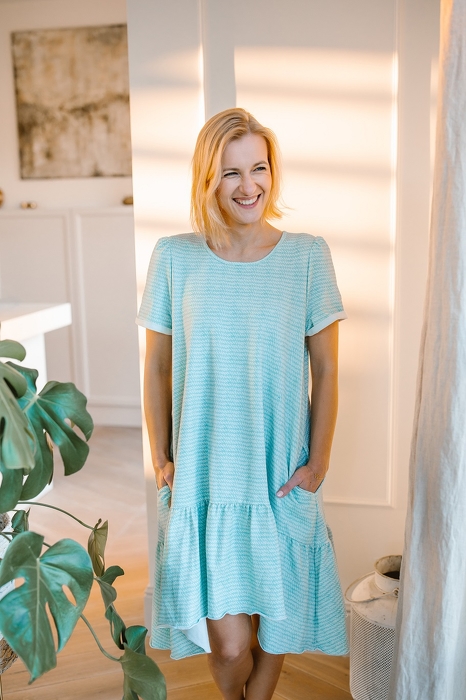 67-21 WOMEN FREEDOM DRESS / mint print 