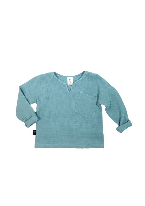 045-23 MUSLIN BLOUSE - MARITIME - GOTS
