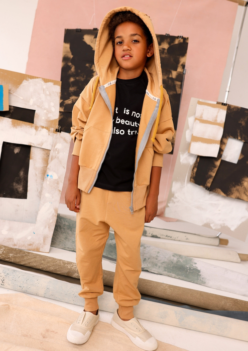 058-25 "MORE THAN ME " HOODIE ZIP - OCHRE