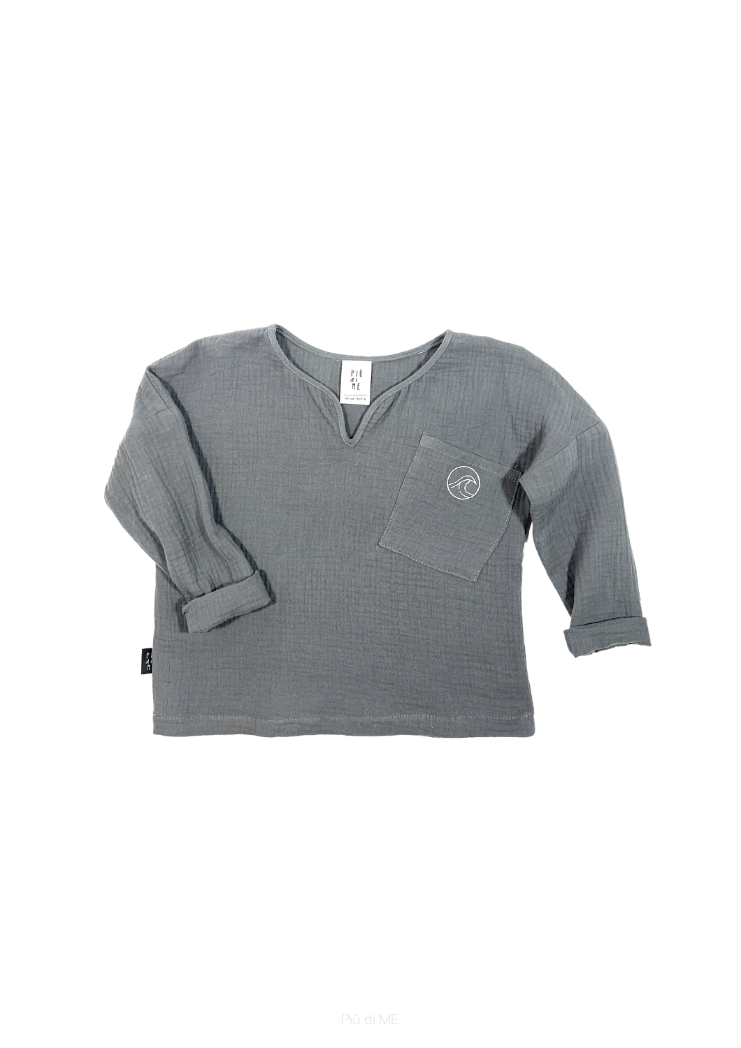 044-23 MUSLIN BLOUSE - GRAPHITE - GOTS