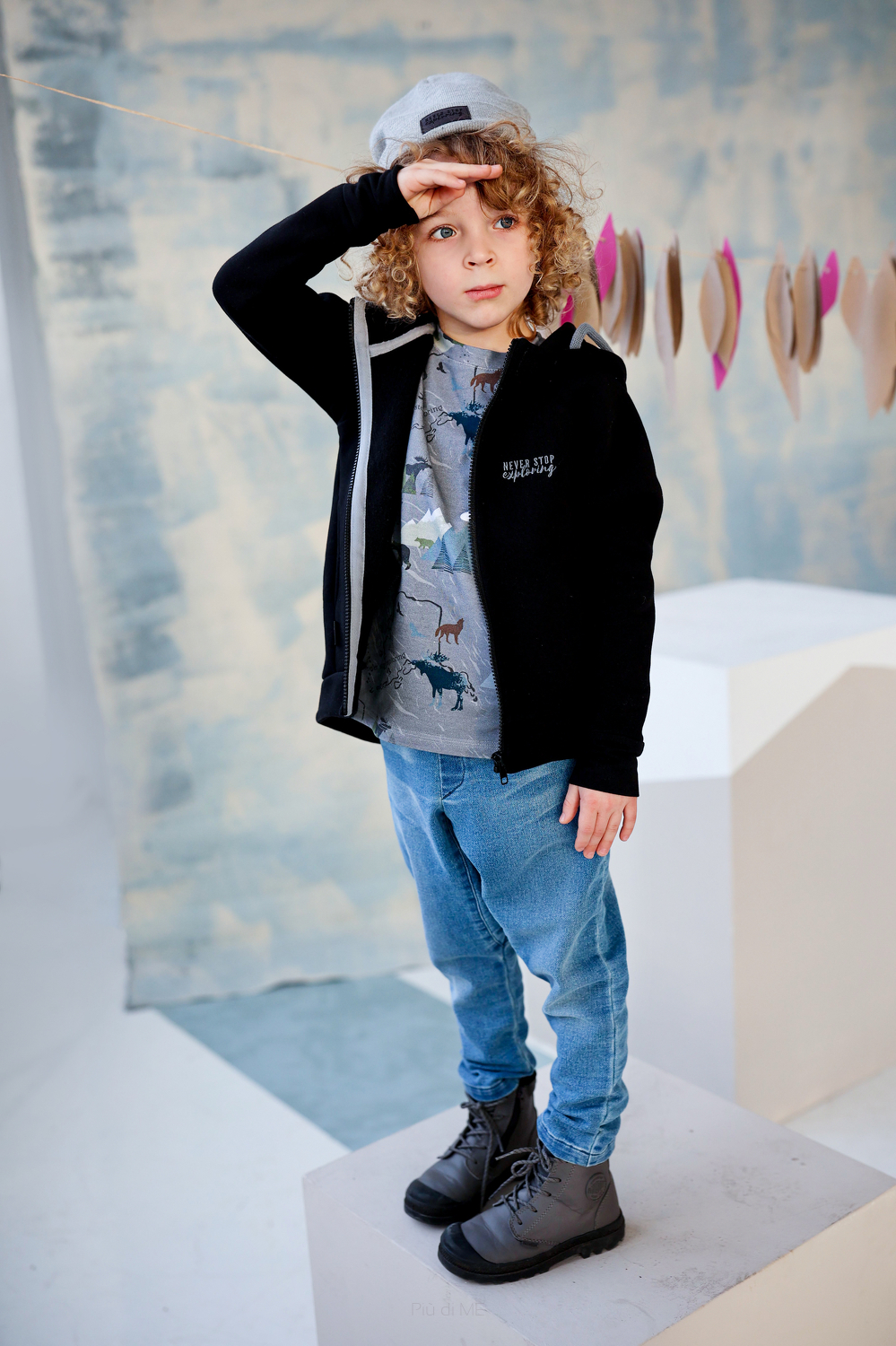 257-22 TROUSERS JEANS CARGO BOY / BLUE