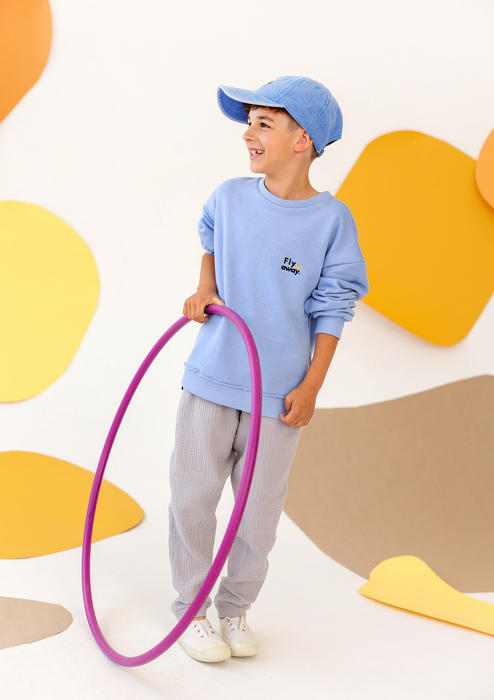 099-24 MUSLIN TROUSERS / LIGHT GRAY -GOTS