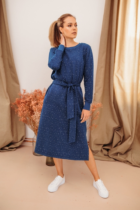 296-22 MAXI DRESS / AURORA BOREALIS - NIGHT BLUE