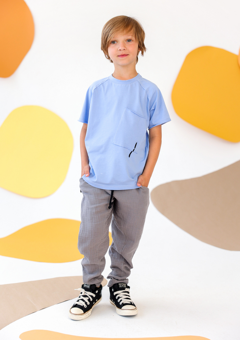 101-24	MUSLIN TROUSERS / DARK GRAY -GOTS