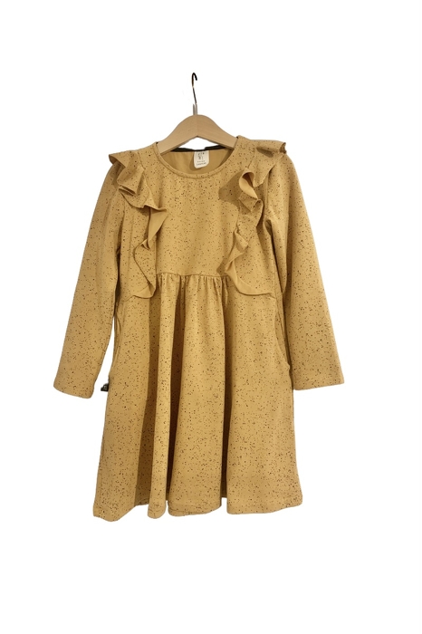 19-108* DRAGONFLY DRESS / camel black dots 