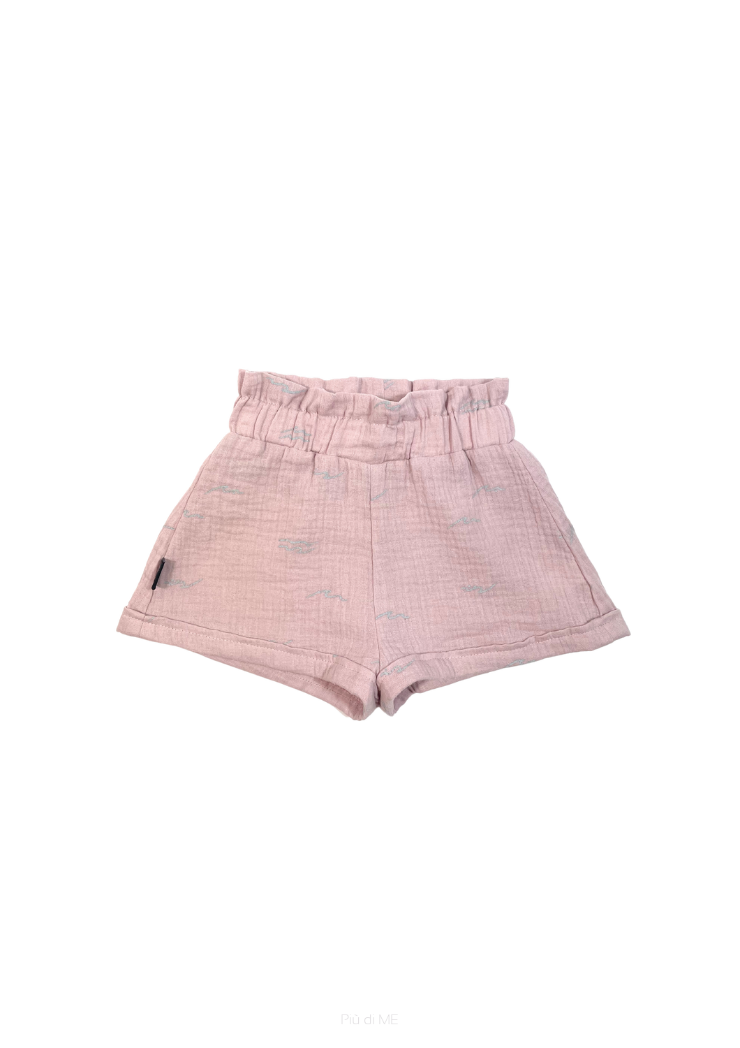 020-23 MUSLIN SHORTS - PINK & WAVE PRINT - GOTS