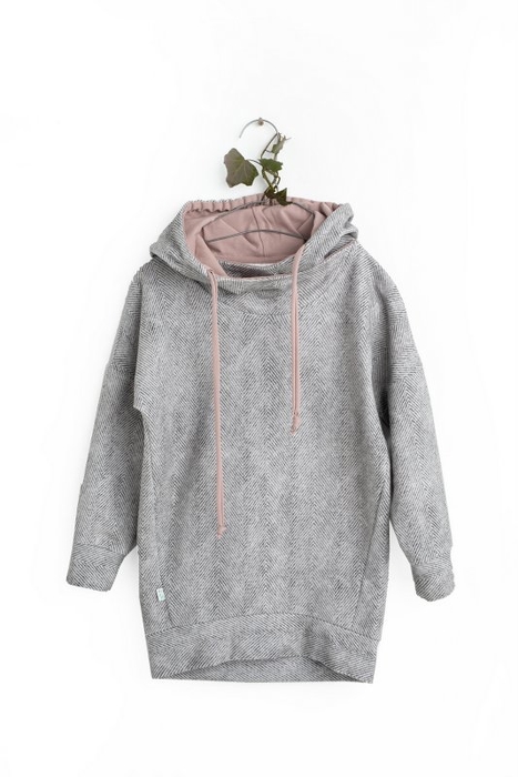 19-117 TUNIC HOODIE / herringbone
