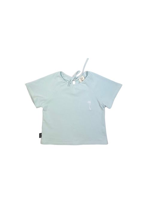 017-23 T-SHIRT -CRYSTAL BLUE  / PALM  - GOTS