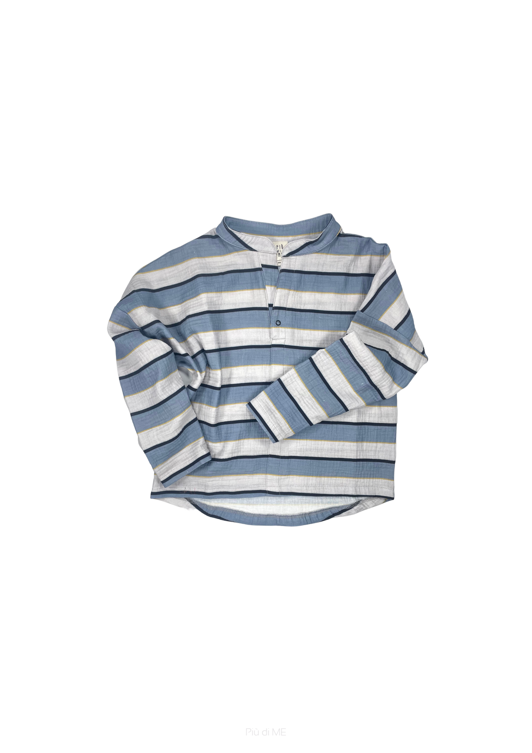 080-24 MUSLIN LONGSLEEVE / ROAD /  BLUE & WHITE -GOTS