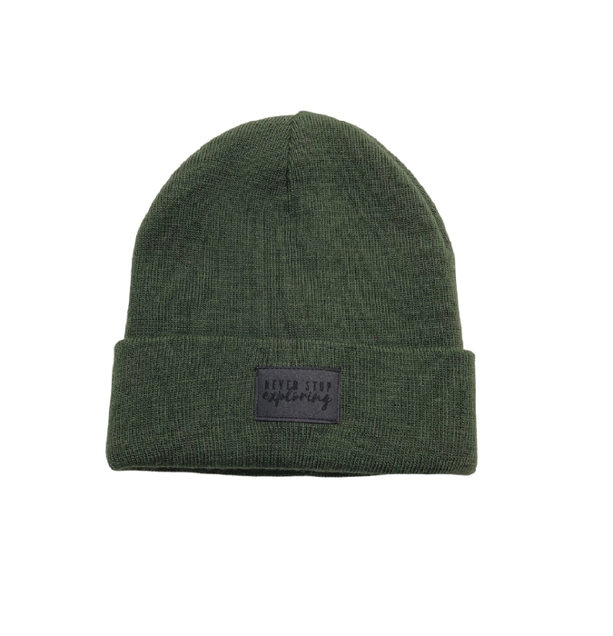 272-22 CZAPKA / BEANIE "NEVER STOP EXPLORING" / GREEN