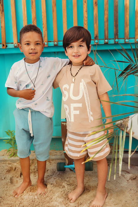061-23 MUSLIN SHORTS / MARITIME   - GOTS