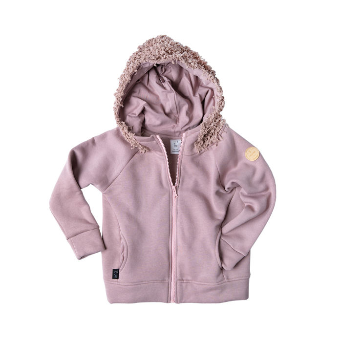 93B-20 HOODIE ZIP /pink  fringe